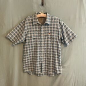 SIMMS Blue Checkered Men's Fishing Shirt